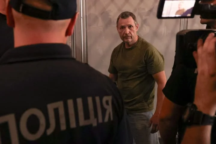 Михайло Сцельніков, обвинувачений у вбивстві Парубія, під час допиту в поліції