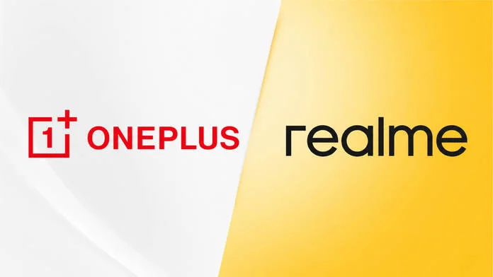 Логотипи OnePlus і Realme поруч, символізуючи планове об’єднання компаній
