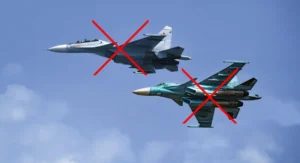 Російські бомбардувальники Ту-95 та Ту-160 зі знаками спростування пусків ракет ЗСУ 3 квітня