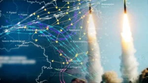 Карта траєкторій російських дронів і ракет над Україною, перевершуючи Іран