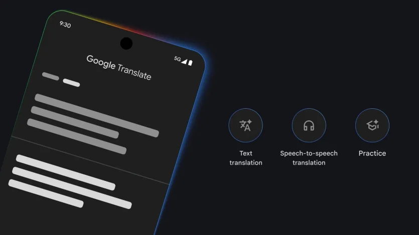 Екран Google Translate на Android з режимом Speech-to-speech translation для офлайн-розмов