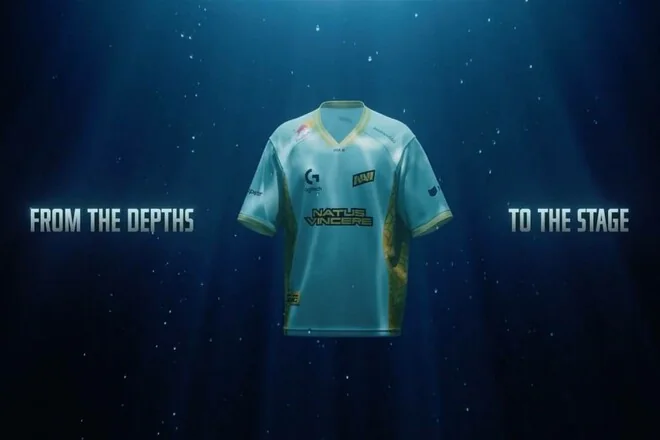 Лимитированная форма NAVI для EWC 2026 с надписями From the Depths to the Stage