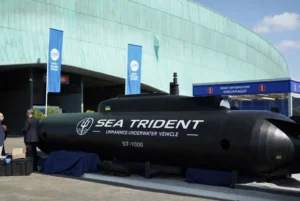 В Париже презентовали украинский подводный дрон Sea Trident Украинский подводный дрон Sea Trident ST-1000 на Eurosatory в Париже