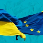 Флаги Украины и ЕС символизируют начало переговоров о вступлении в Евросоюз