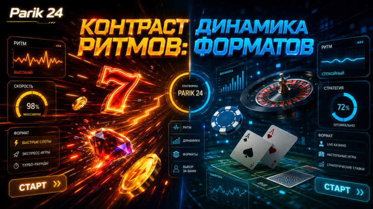 Контраст ігрових ритмів всередині Парик 24 казино та динаміка різних форматів