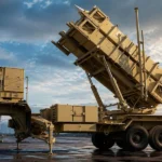 Зенитно-ракетный комплекс Patriot с флагом Украины