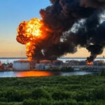 Нефтяной терминал РФ в огне после удара ВСУ в Азовском море