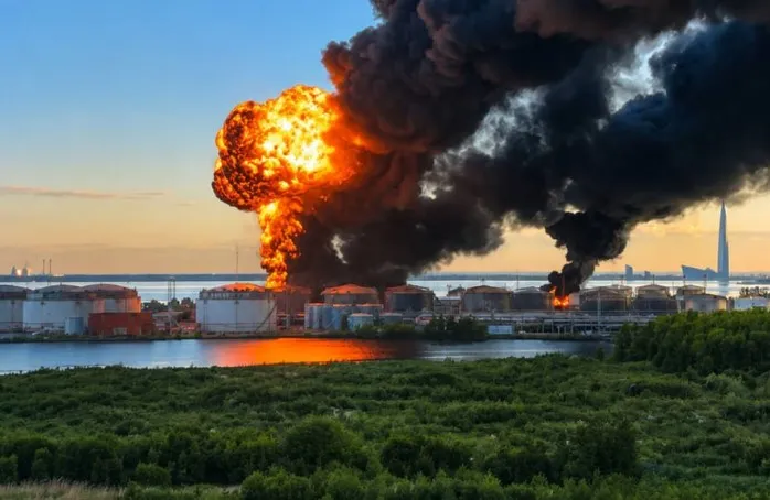 Нафтовий термінал РФ у вогні після удару ЗСУ в Азовському морі