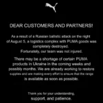 Puma втратила склад під Києвом через російський удар